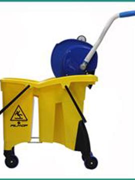 Janitorial Supplies Mop Bucket - 8 Gal Twice W/Roller Wringer